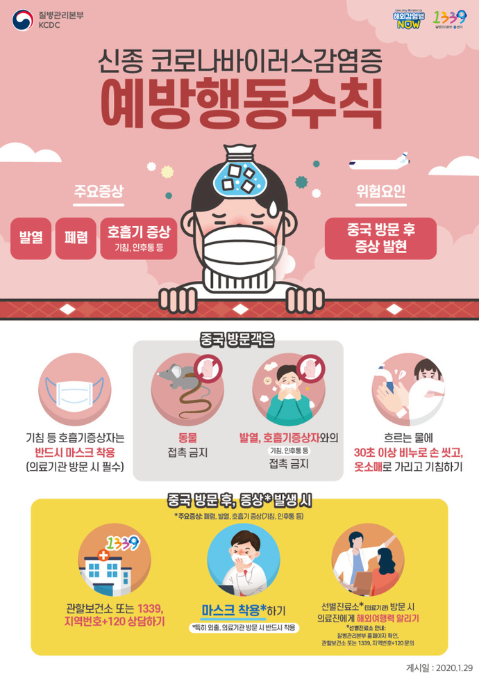 신종코로나바이러스감염증예방수칙안내